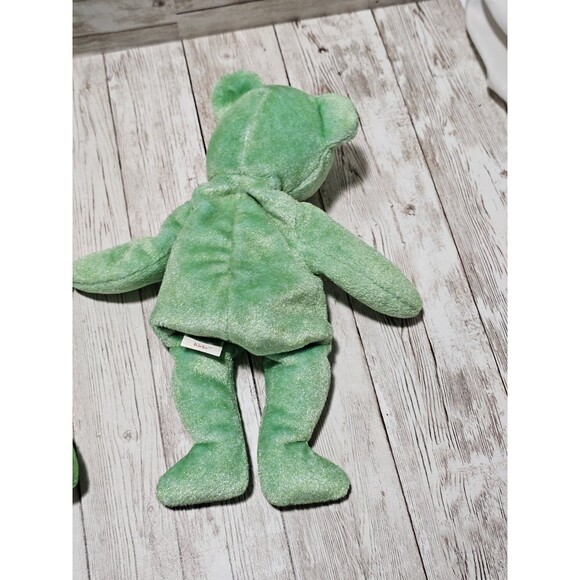 Ty Beanie Babies Lot of 4 Kicks Shamrocks Clover Erin Green Stuffed Animal Toys - Picture 4 of 12